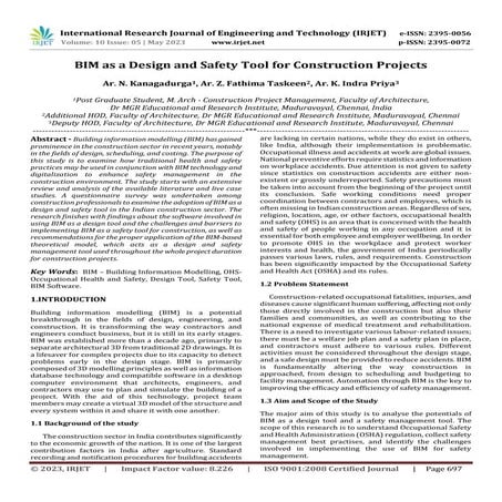 BIM as a Design and Safety Tool for Construction Projects | PDF