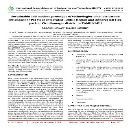 Sustainable and modern prototype of technologies with less carbon ...