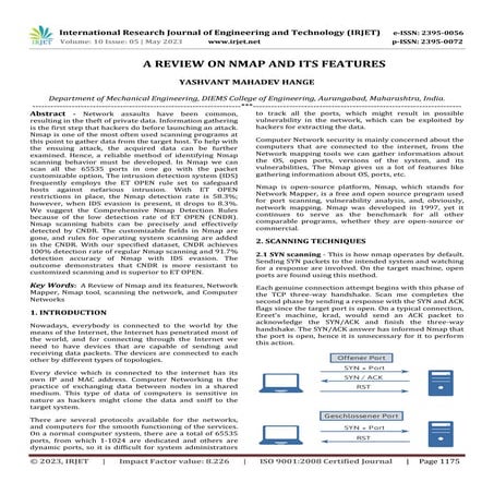 A REVIEW ON NMAP AND ITS FEATURES