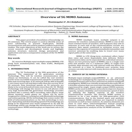 Overview of 5G MIMO Antenna