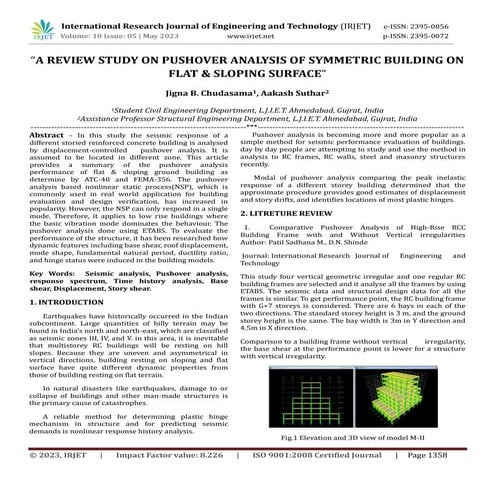 “A REVIEW STUDY ON PUSHOVER ANALYSIS OF SYMMETRIC BUILDING ON FLAT & SLOPING ...