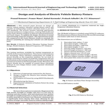 Design and Analysis of Electric Vehicle Battery Fixture