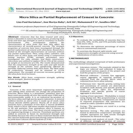 IRJET- Partial Replacement of Cement in Concrete by Silica Fume | PDF