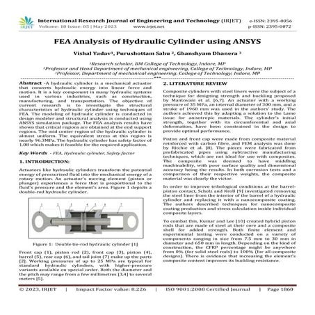 FEA Analysis of Hydraulic Cylinder using ANSYS