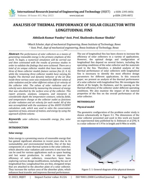 Design, Analysis and Investigation of Solar flat Plate Collector | PDF