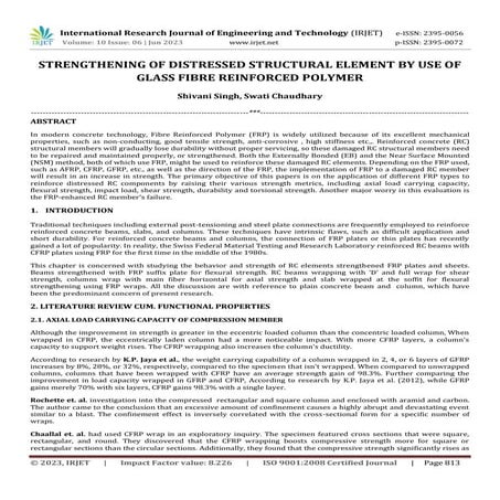 STRENGTHENING OF DISTRESSED STRUCTURAL ELEMENT BY USE OF GLASS FIBRE REINFORC...