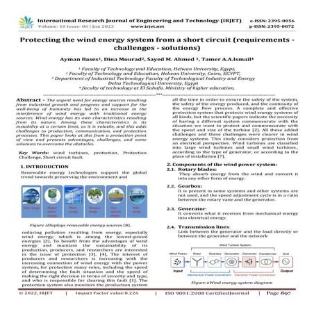 Impact of Renewables on Transmission System Protection | PDF