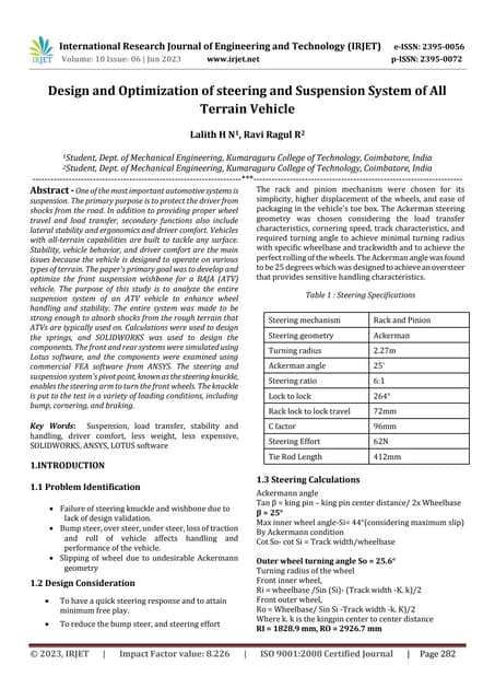 Design and Development of Ackerman Steering System for Formula Student ...
