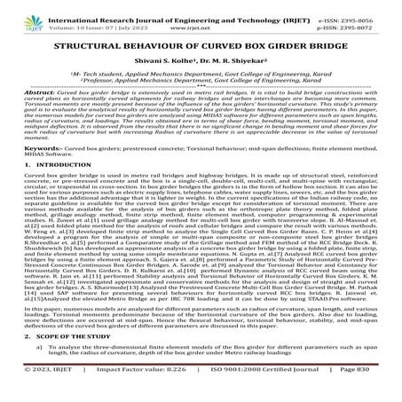 STRUCTURAL BEHAVIOUR OF CURVED BOX GIRDER BRIDGE