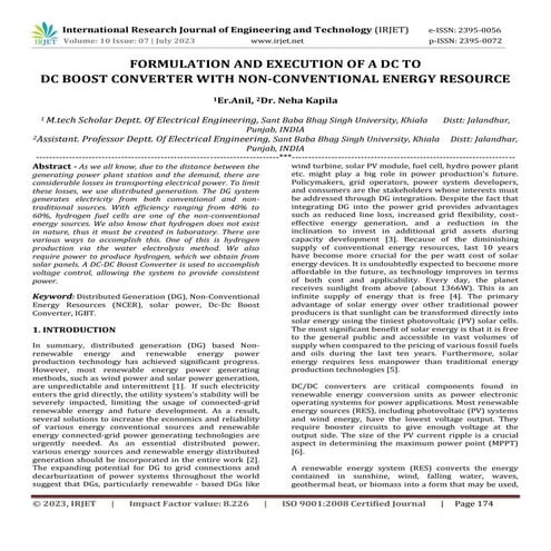 FORMULATION AND EXECUTION OF A DC TO DC BOOST CONVERTER WITH NON-CONVENTIONAL...