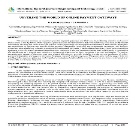 UNVEILING THE WORLD OF ONLINE PAYMENT GATEWAYS