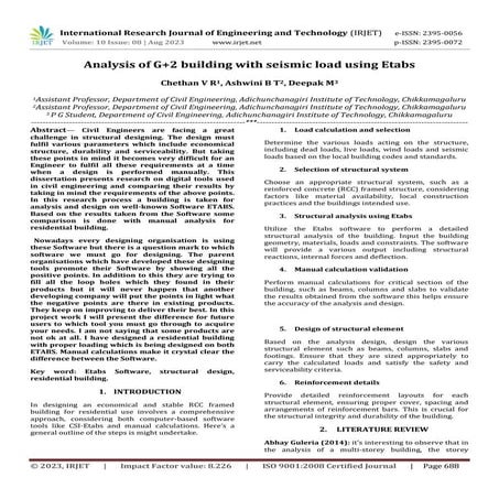 Analysis of G+2 building with seismic load using Etabs