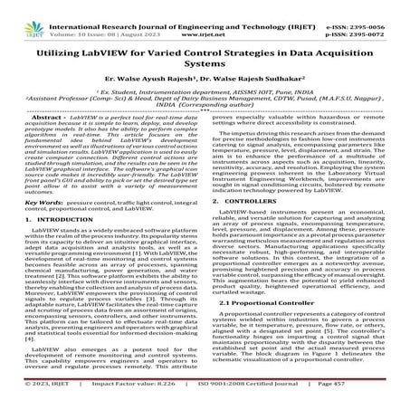 Utilizing LabVIEW for Varied Control Strategies in Data Acquisition Systems