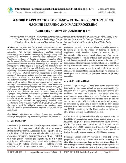 A MOBILE APPLICATION FOR HANDWRITING RECOGNITION USING MACHINE LEARNING Circuit Diagram
