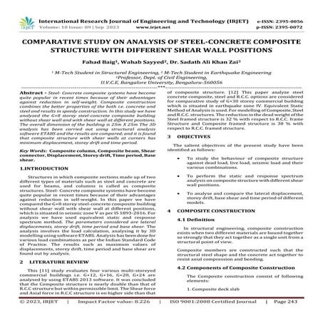 COMPARATIVE STUDY ON ANALYSIS OF STEEL-CONCRETE COMPOSITE STRUCTURE WITH DIFF...