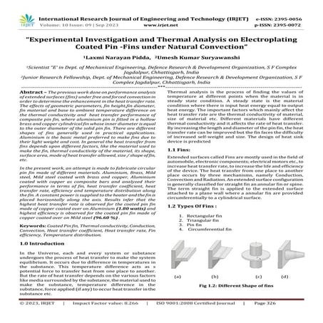 “Experimental Investigation and Thermal Analysis on Electroplating Coated Pin...