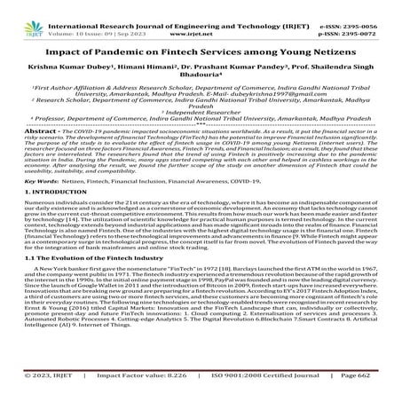 Impact of Pandemic on Fintech Services among Young Netizens | PDF