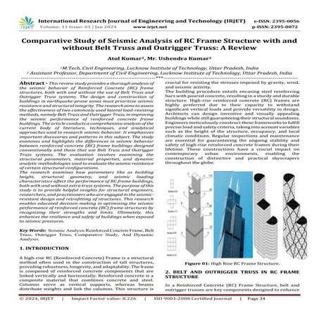 Comparative Study of Seismic Analysis of RC Frame Structure with and ...