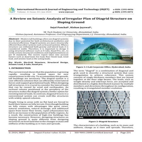 A Review on Seismic Analysis of Irregular Plan of Diagrid Structure on Slopin...