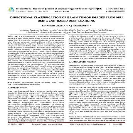 DIRECTIONAL CLASSIFICATION OF BRAIN TUMOR IMAGES FROM MRI USING CNN-BASED DEE...