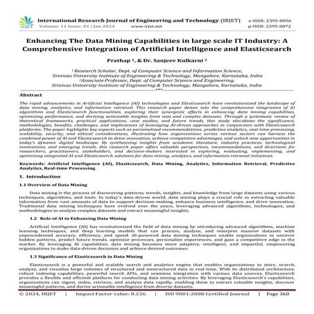 Enhancing The Data Mining Capabilities in large scale IT Industry: A Comprehe...