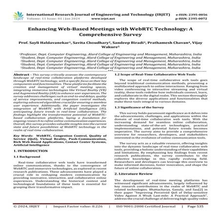 VIDEO CONFERENCING SYSTEM USING WEBRTC | PDF