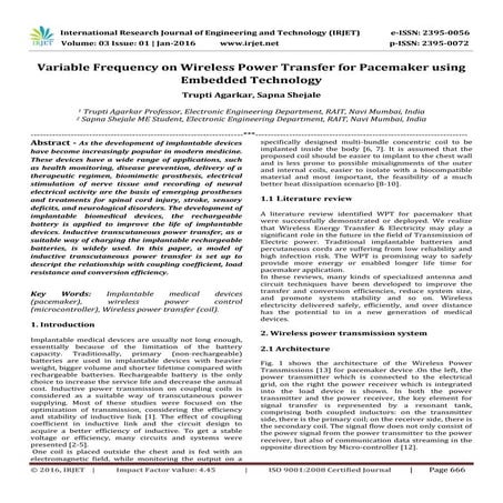 Variable Frequency on Wireless Power Transfer for Pacemaker using Embedded Te...