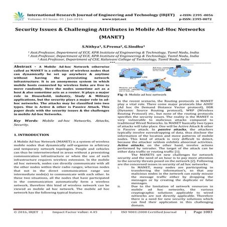 Security Issues & Challenging Attributes in Mobile Ad-Hoc Networks (MANET)