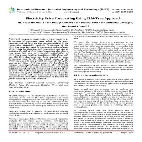 Electricity Price Forecasting Using ELM-Tree Approach