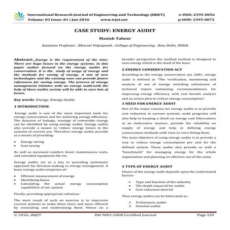 Case Study: Energy Audit