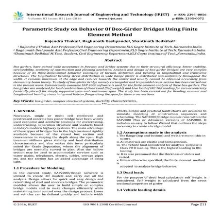 Parametric Study on Behavior 0f Box-Girder Bridges Using Finite Element Method
