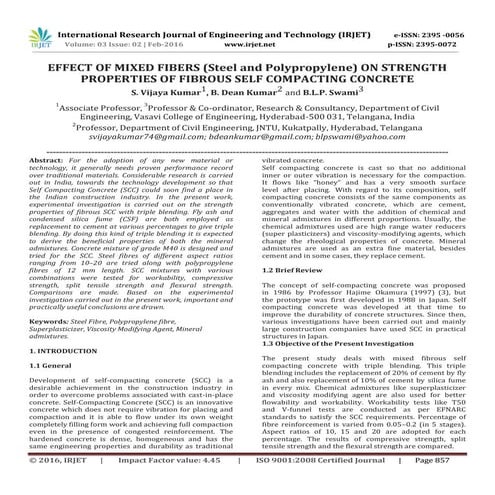 Effect of Mixed Fibers (Steel and Polypropylene) On Strength Properties of Fi...