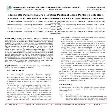 Multipath Dynamic Source Routing Protocol using Portfolio Selection