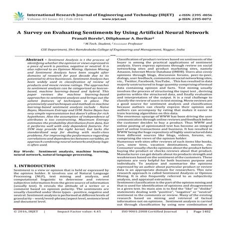 A Survey on Evaluating Sentiments by Using Artificial Neural Network