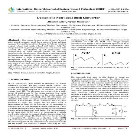 Design of a Non-Ideal Buck Converter