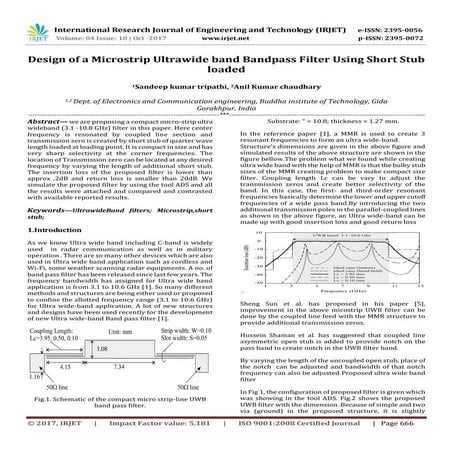 Design of a microstrip bandpass filter | DOC