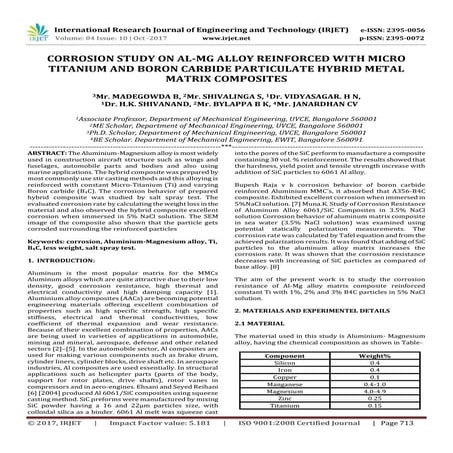 Corrosion Study on Al-Mg Alloy Reinforced with Micro Titanium and Boron Carbi...