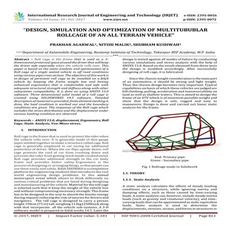 Design, Simulation and Optimization of Multitubublar Rollcage of an All Terra...