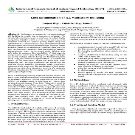 Structural Building and Cost Optimization with Different Floor System | PDF
