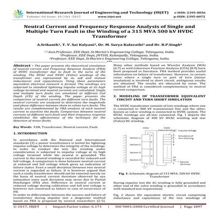 Neutral Current and Frequency Response Analysis of Single and Multiple Turn F...