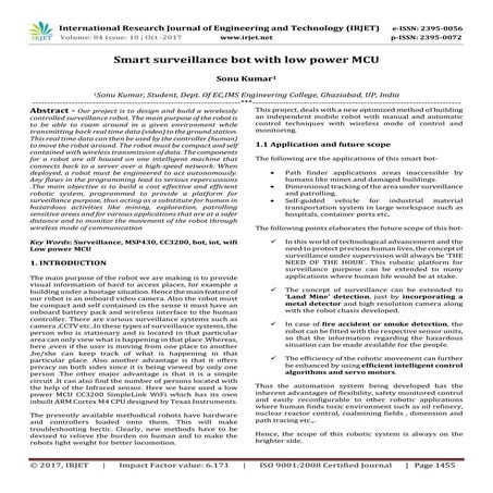Smart Surveillance Bot with Low Power MCU