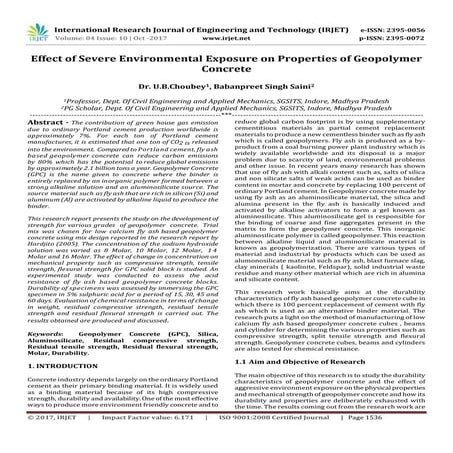 Effect of Severe Environmental Exposure on Properties of Geopolymer Concrete