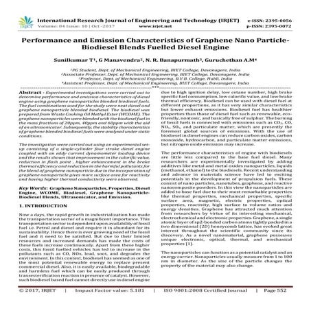 Performance and Emission Characteristics of Nano Biodiesel Blends ...