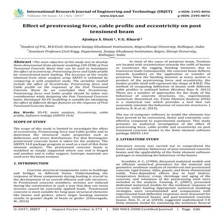 Effect of Prestressing Force, Cable Profile and Eccentricity on Post Tensione...