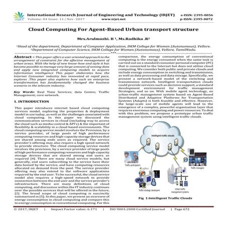 Cloud Computing for Agent-Based Urban Transport Structure