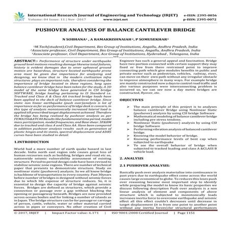 Pushover Analysis of Balance Cantilever Bridge