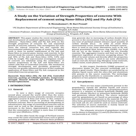 A Study on the Variation of Strength Properties of concrete with Replacement ...
