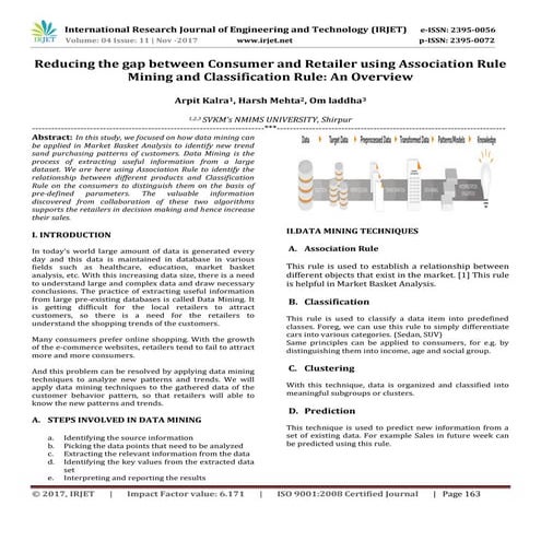 Reducing the gap between Consumer and Retailer using Association Rule Mining ...