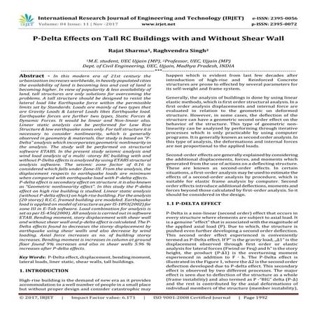 P-Delta Effects on Tall RC Buildings with and Without Shear Wall