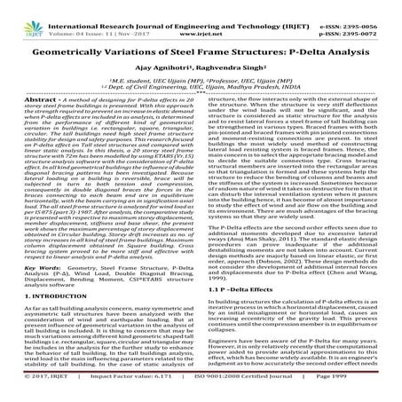 Geometrically Variations of Steel Frame Structures: P-Delta Analysis